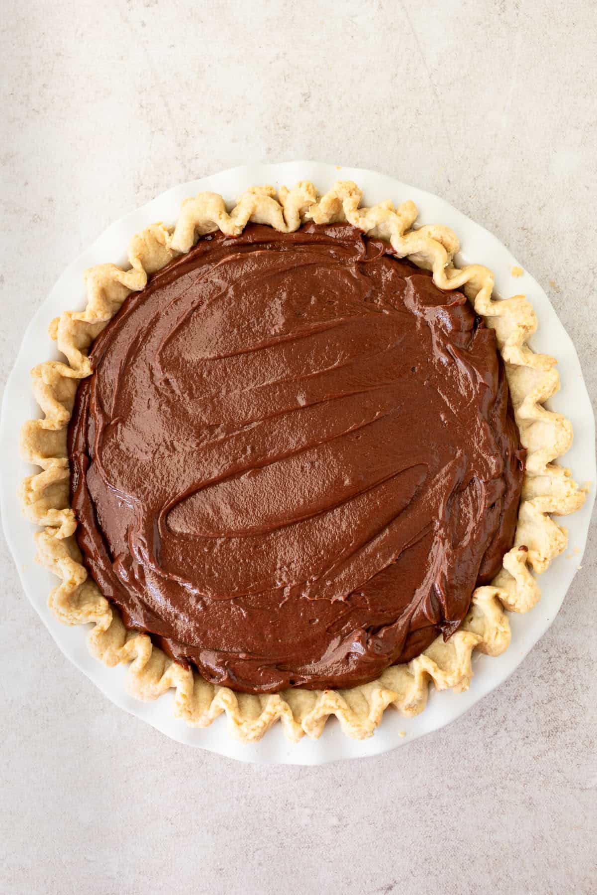 Chocolate Cream Pie in pie crust