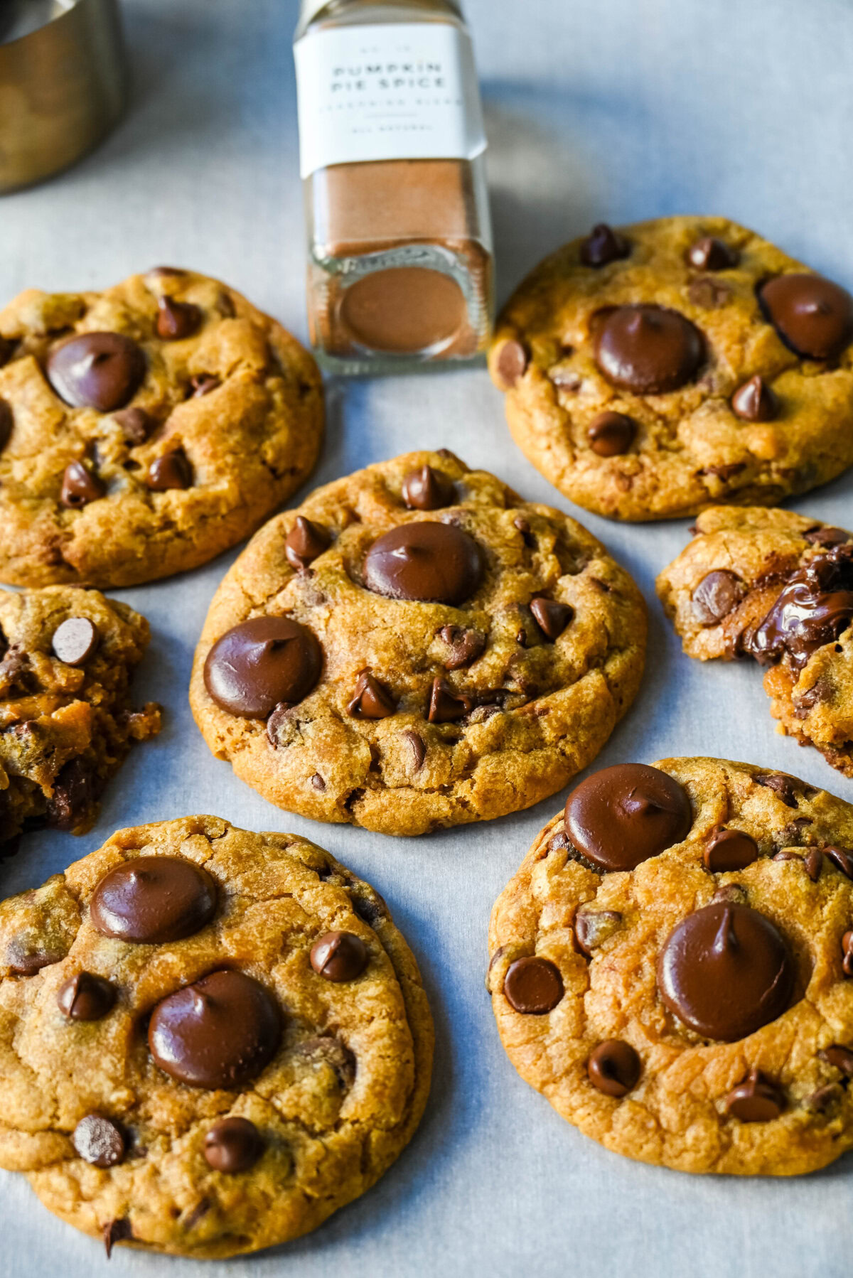 These Brown Butter Pumpkin Chocolate Chip Cookies are made with browned butter, brown sugar, pure pumpkin puree, pumpkin spice, and semisweet chocolate chips. These are the perfect chewy pumpkin chocolate chip cookie recipe!