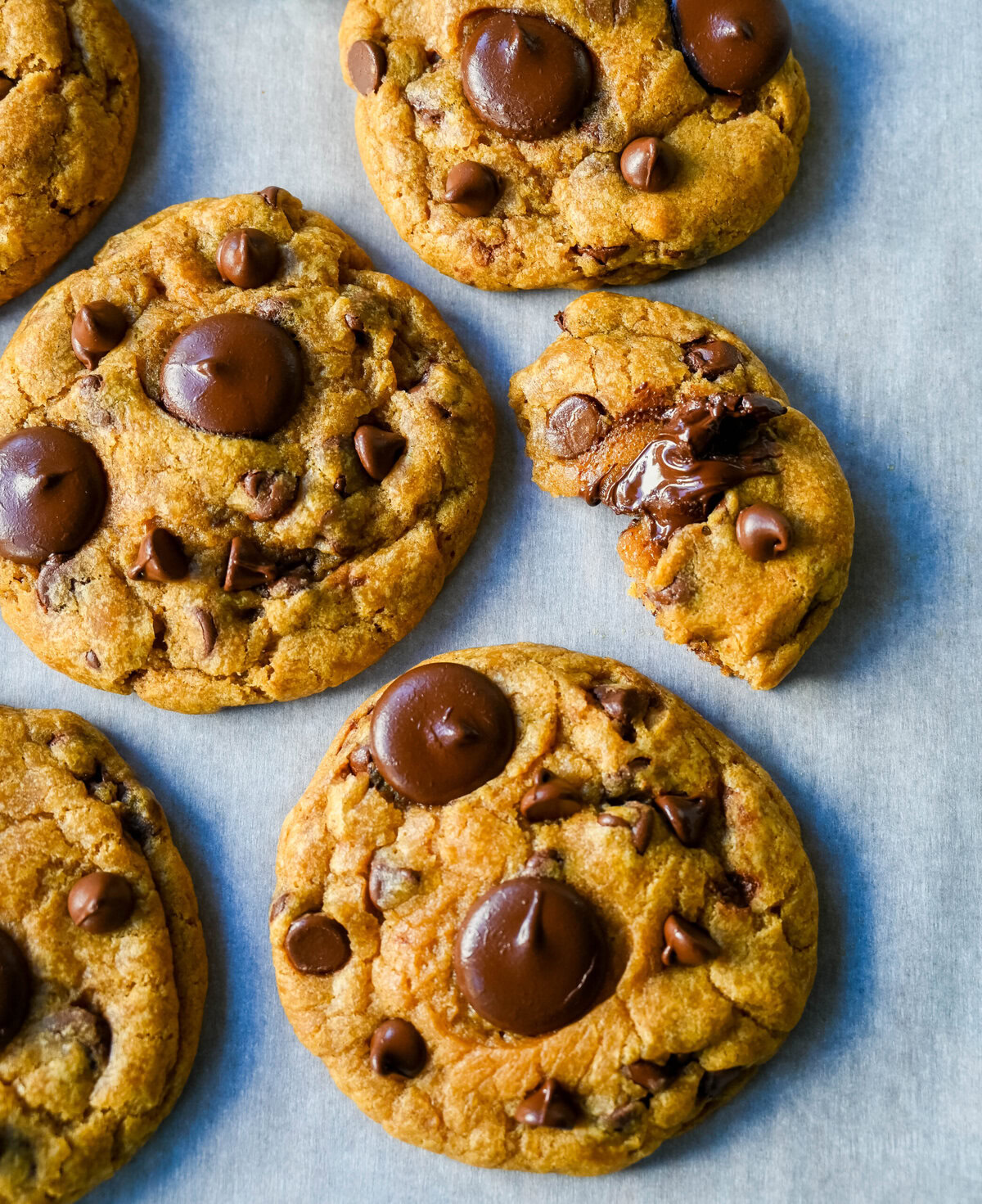 These Brown Butter Pumpkin Chocolate Chip Cookies are made with browned butter, brown sugar, pure pumpkin puree, pumpkin spice, and semisweet chocolate chips. These are the perfect chewy pumpkin chocolate chip cookie recipe!