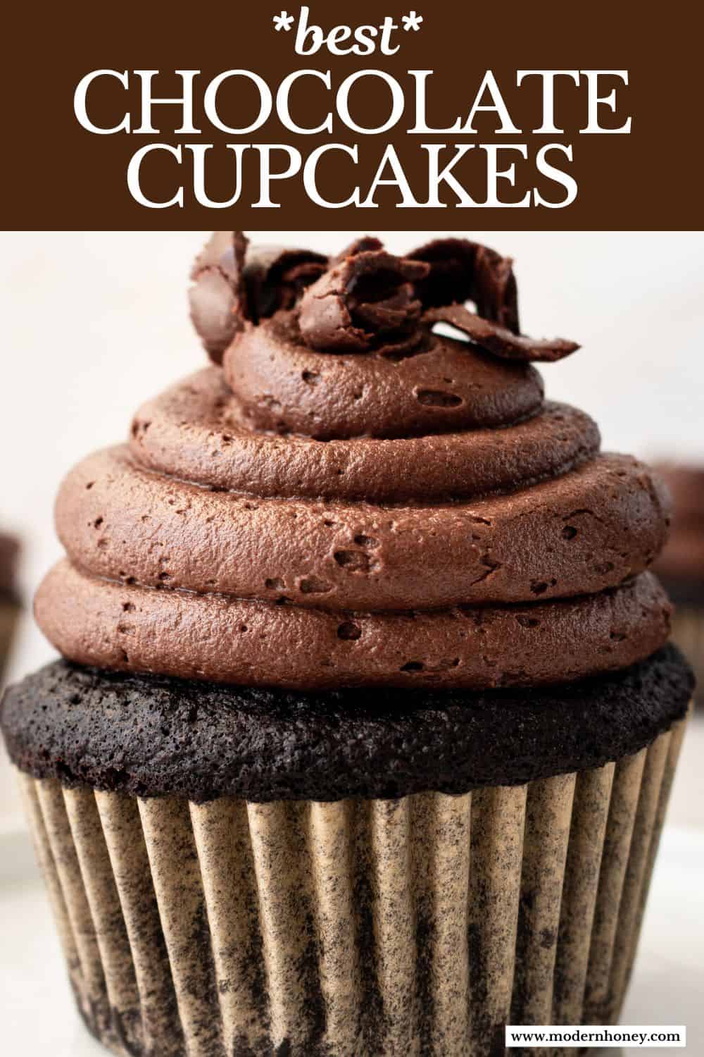 This is the Ultimate Chocolate Cupcake Recipe, with a rich, moist chocolate cake with a tender crumb and a velvet chocolate frosting. These are the best chocolate cupcakes you'll ever taste, with a deep cocoa flavor that melts in your mouth. Not only are they delicious, but this easy chocolate cupcake recipe takes just minutes to prepare. If you are looking for moist chocolate cupcakes that are 5-star rated, this is the recipe for you!