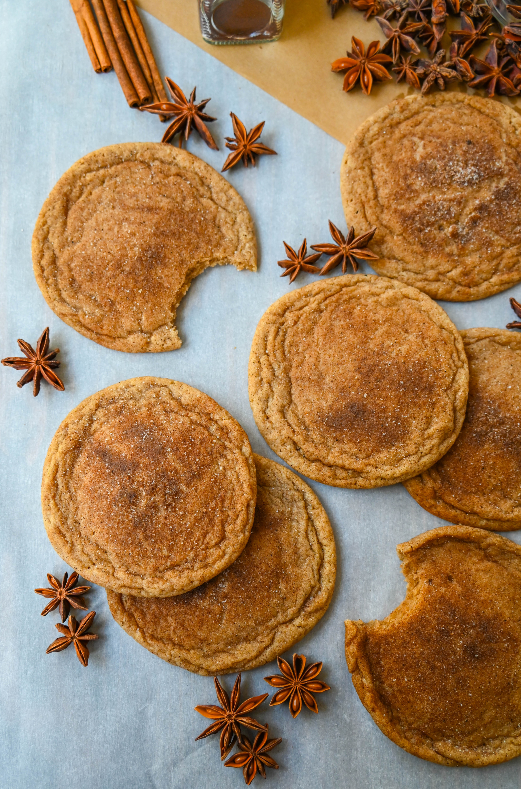 These chai sugar cookies are a delicious spin on the classic snickerdoodle. Instead of being rolled in just cinnamon sugar, they’re coated in a chai spice blend mixed with sugar. The result is a tender, chewy cookie with crisp edges and a perfectly spiced finish. These Chai Snickerdoodles will be a favorite Fall cookie!