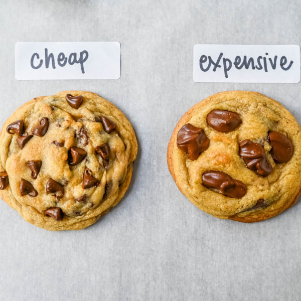 Do ingredients matter? Brand vs Generic and Expensive vs Cheap Ingredients in chocolate chip cookies. This is a comprehensive study to see if ingredients matter and make a difference in baking chocolate chip cookies. We take generic vs brand ingredients to see how it affects baking cookies. Does cheap vs expensive ingredients make a difference in cookies?