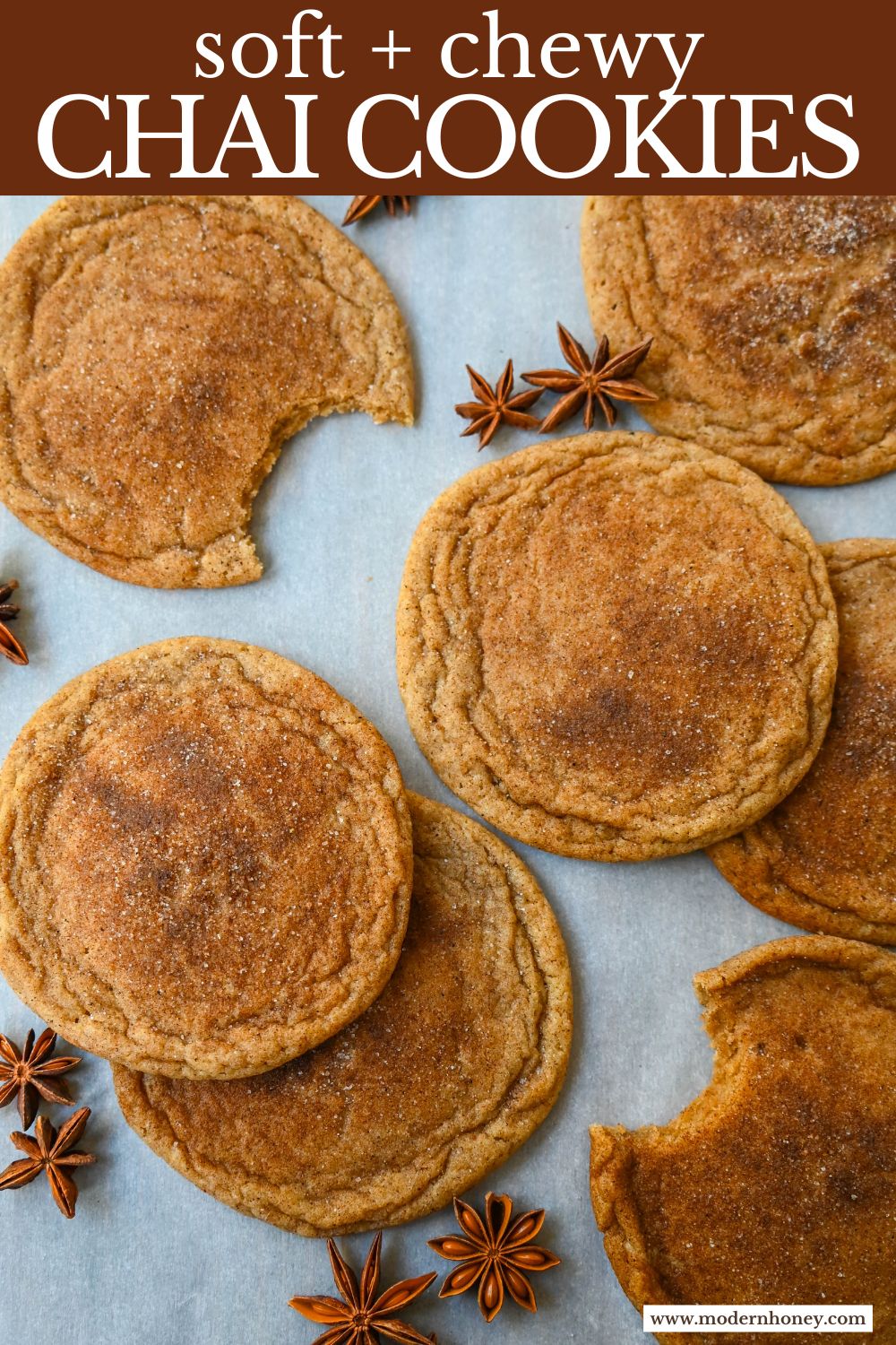 These chai sugar cookies are a delicious spin on the classic snickerdoodle. Instead of being rolled in just cinnamon sugar, they’re coated in a chai spice blend mixed with sugar. The result is a tender, chewy cookie with crisp edges and a perfectly spiced finish. These Chai Snickerdoodles will be a favorite Fall cookie!