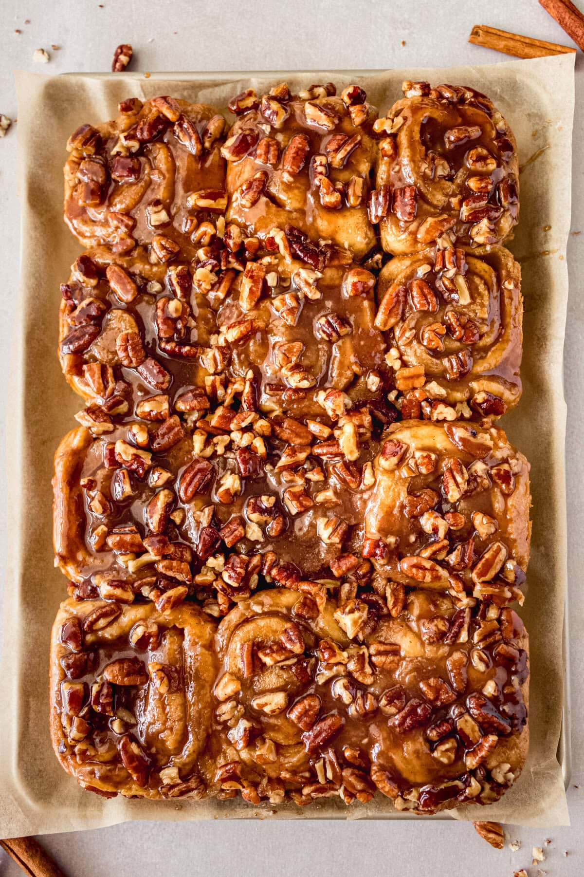 Sticky Buns or Caramel Pecan Rolls. How to make homemade sticky buns.