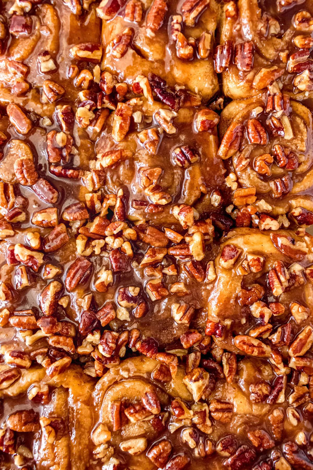 Caramel pecan sticky buns also known as caramel pecan rolls are homemade sweet rolls filled with a brown sugar cinnamon filling and topped with a rich caramel sauce and pecans. Sweet, nutty, and rich, this is the best sticky bun recipe!