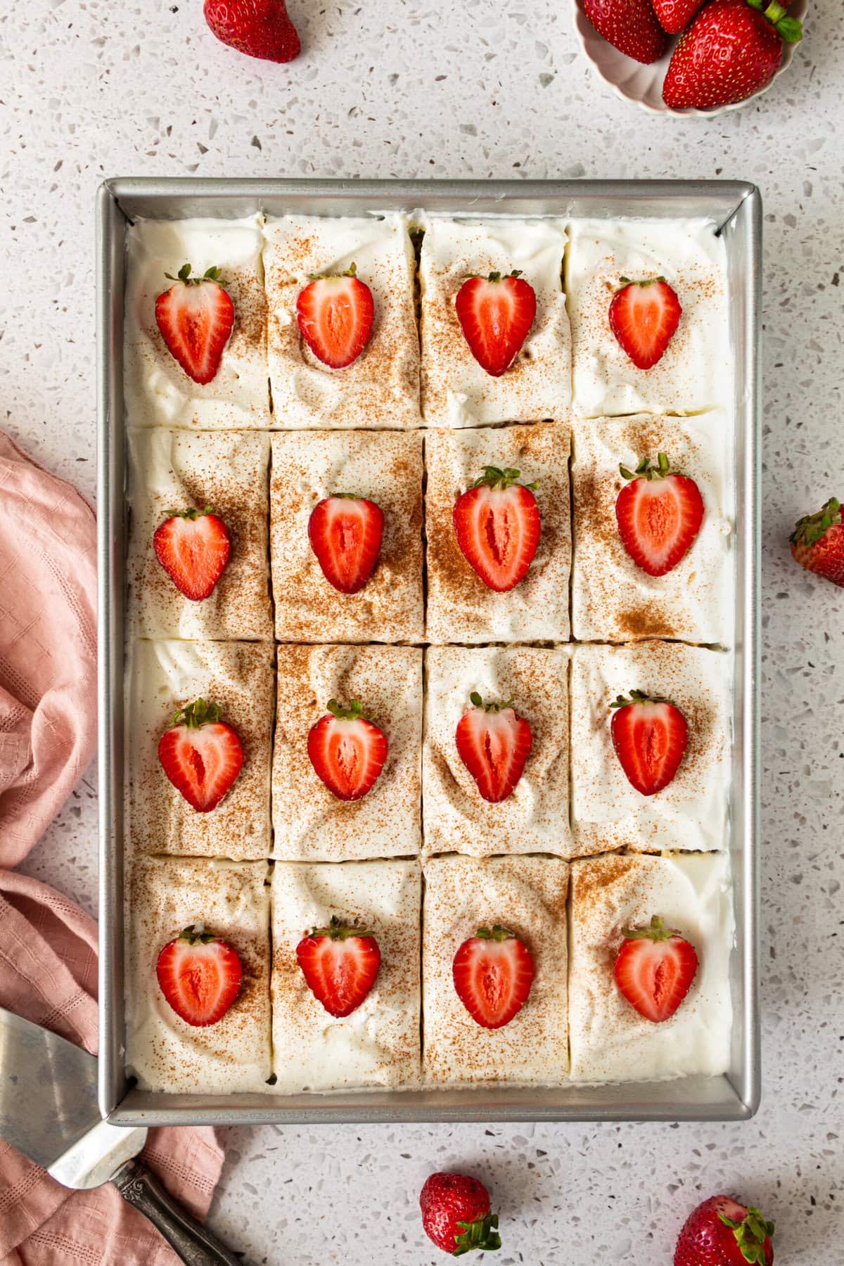 Tres Leches Cake. A classic Mexican dessert made with a vanilla sponge cake soaked with three kinds of milk -- heavy cream, evaporated milk and sweetened condensed milk and topped with fresh sweetened whipped cream. An authentic Mexican dessert recipe!