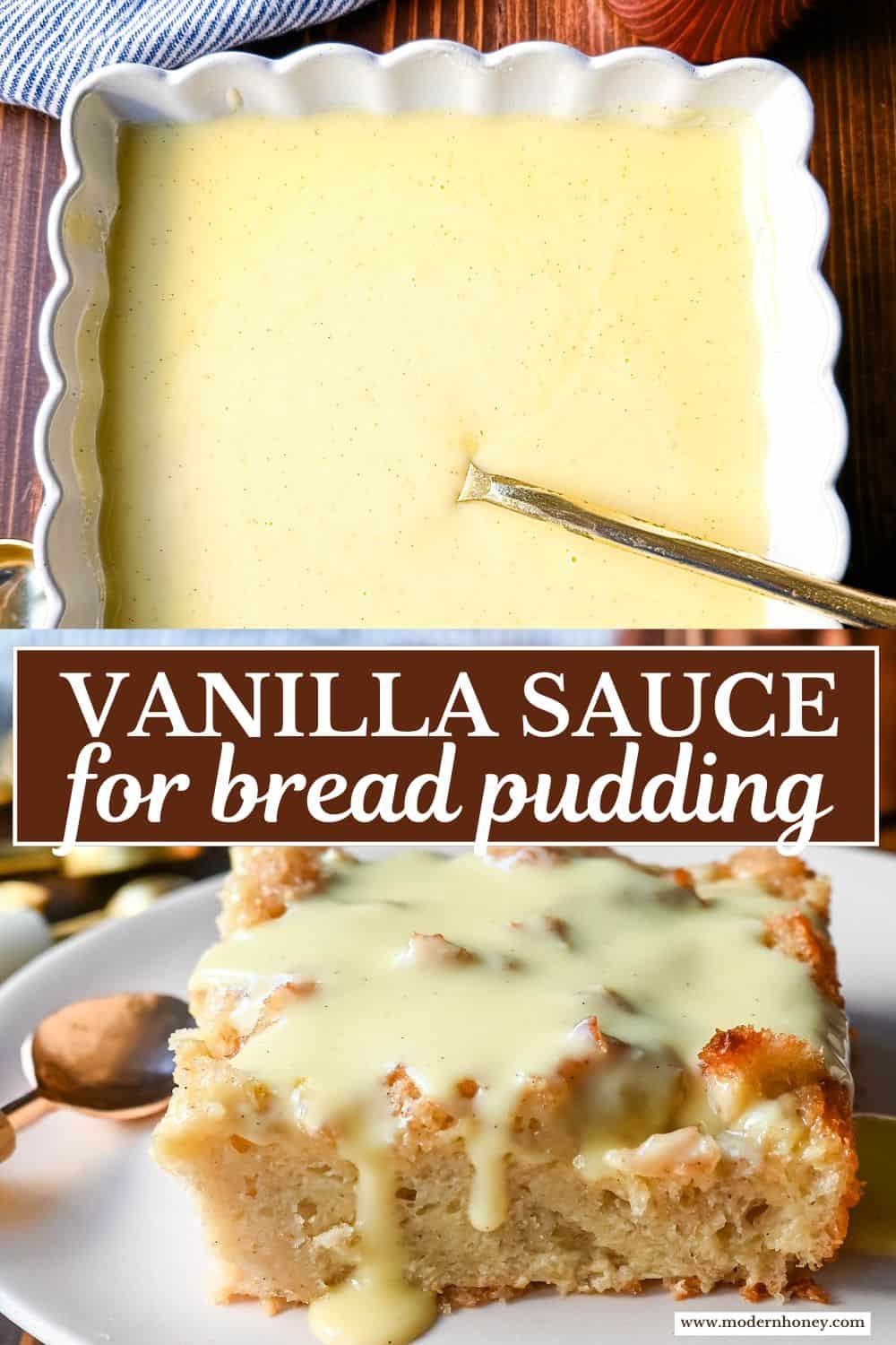 Vanilla Sauce for Bread Pudding (Creme Anglaise). How to make the best vanilla sauce perfect for bread pudding or other desserts. This simple creme anglaise is a rich, vanilla custard sauce made with cream, milk, egg yolks, sugar, and vanilla. It is an easy vanilla sauce recipe but adds so much creamy decadence to desserts.