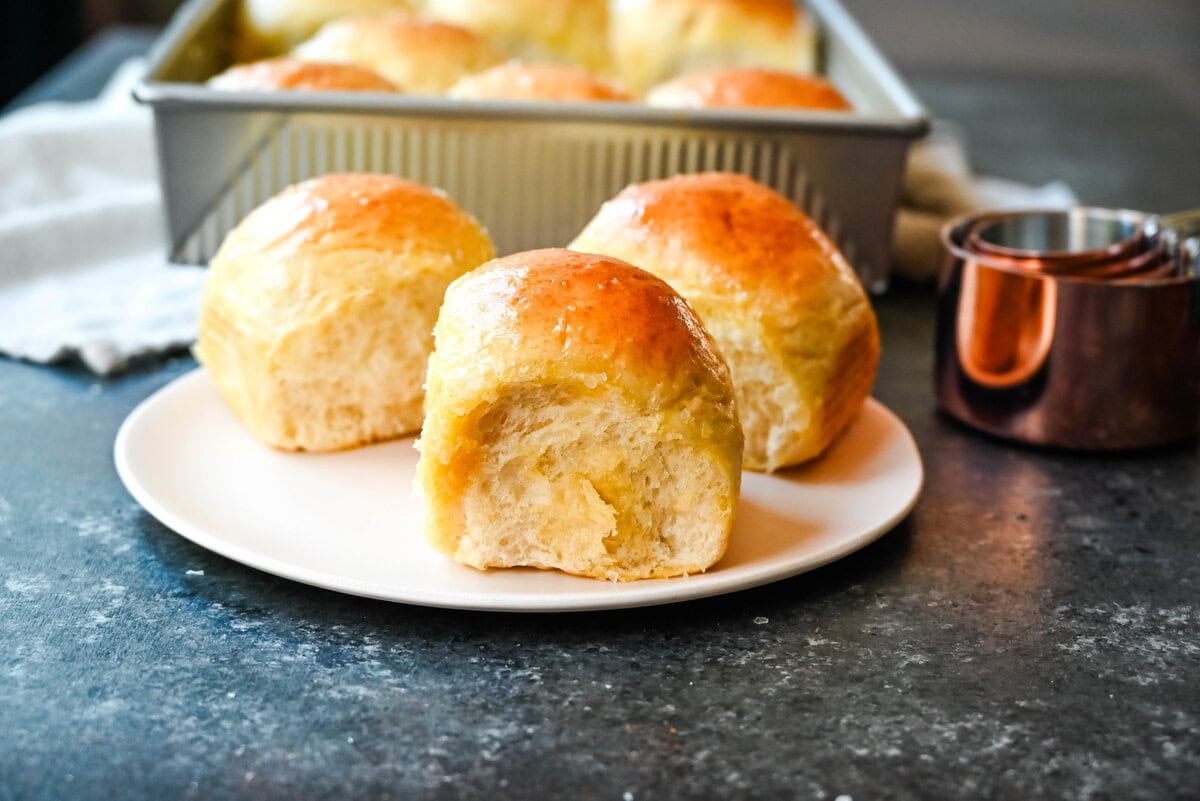 These Japanese milk bread dinner rolls are the most soft, fluffy, and tender homemade rolls due to a special technique. This game changing technique makes all of the difference for making melt-in-your-mouth rolls.