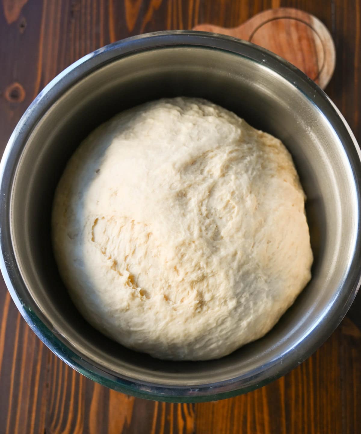 bread dough rising for japanese milk bread dinner rolls