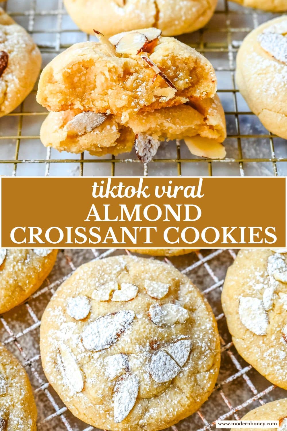 Almond Croissant Cookies taste like an almond croissant—buttery, flaky, and packed with a homemade almond filling. Almond croissant cookies are a delectable mashup of the classic French pastry and a soft, crumbly cookie, and they’ve gone viral on TikTok for good reason! You will love these TikTok Almond Croissant Cookies Recipe!