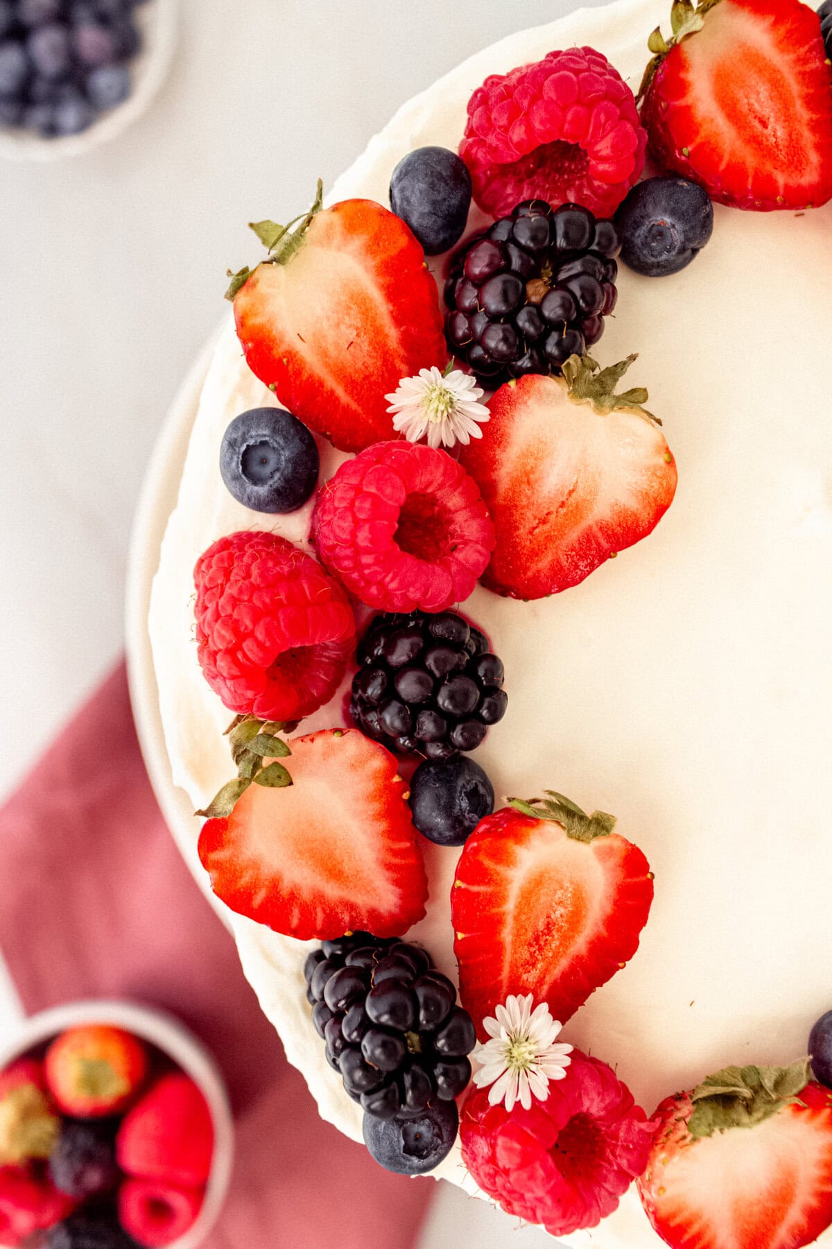 Chantilly Cake Recipe. Homemade moist yellow cake layered with fluffy sweet cream cheese whipped cream frosting and fresh berries. This Chantilly Cake is famous at Whole Foods and here's my copycat version so you can make it at home. This is the best Chantilly Cake recipe!