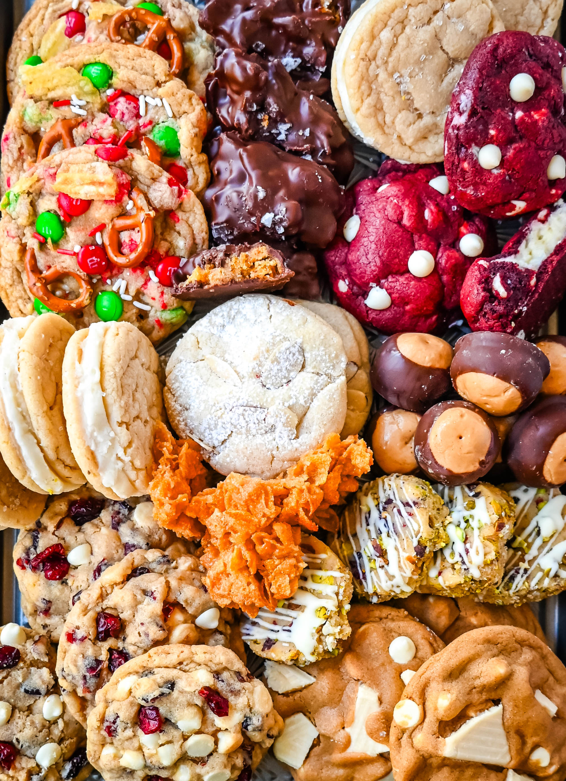 An assortment of homemade Christmas cookies. Christmas cookie recipes.