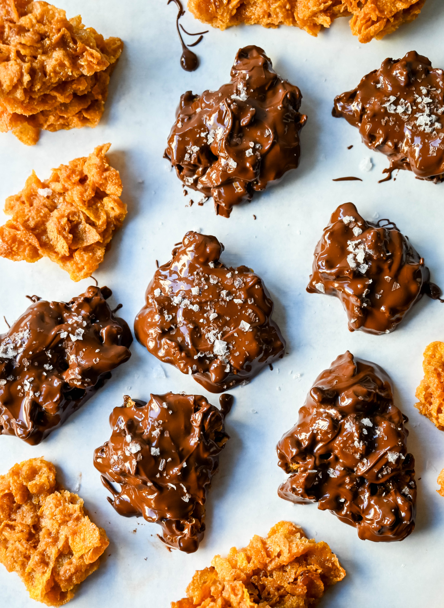 Cornflake Crack is a super easy treat made with only three ingredients -- cornflakes cereal, butter, and brown sugar—this quick treat bakes into a caramelized layer of goodness that’s perfect on its own or even better when dipped in melted chocolate. This can also be called Cornflake Crunch or Cornflake Candy.