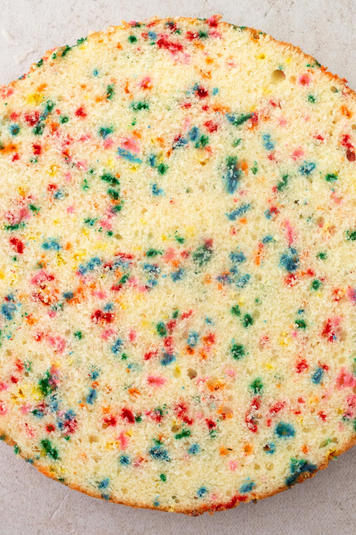 Funfetti Cake, Confetti Cake, or Sprinkle Cake baked into layers