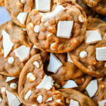 Ginger Molasses White Chocolate Chunk Cookies. These soft ginger molasses cookies with white chocolate chunks are a warm, spiced cookie studded with creamy white chocolate. Chewy centers, crisp edges, warm spiced flavor, with creamy white chocolate make it a quintessential Christmas cookie.