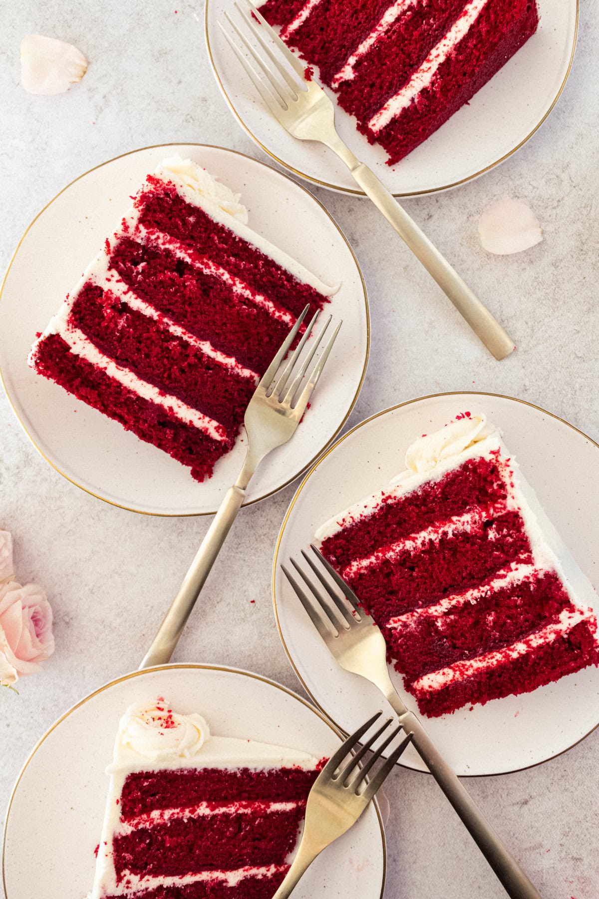 How to make the best red velvet cake with cream cheese frosting. Homemade Red Velvet Cake is soft, tender, and fluffy with the creamiest and most decadent cream cheese frosting. It is no wonder that it is one of the most popular cake recipes and this is the perfect recipe.