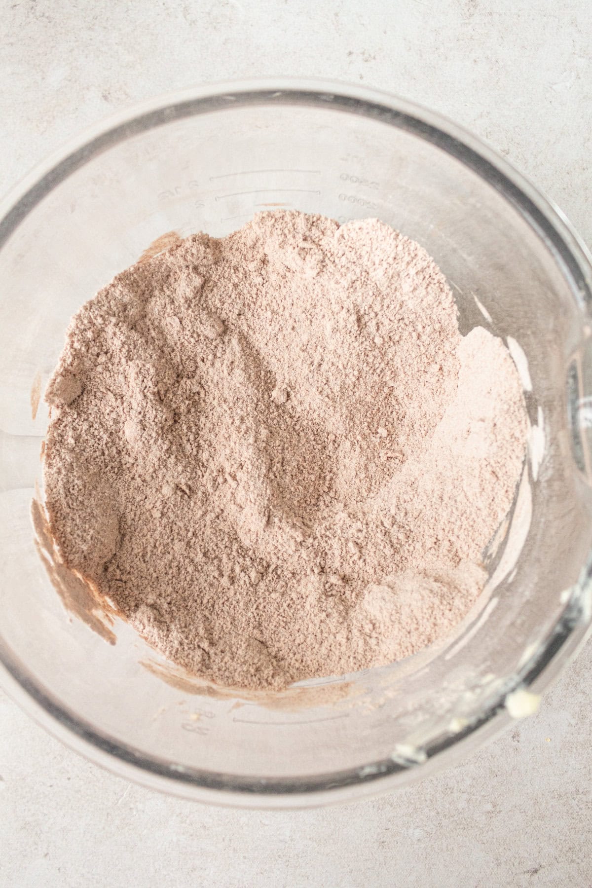 Dry ingredients in a bowl to make red velvet cake