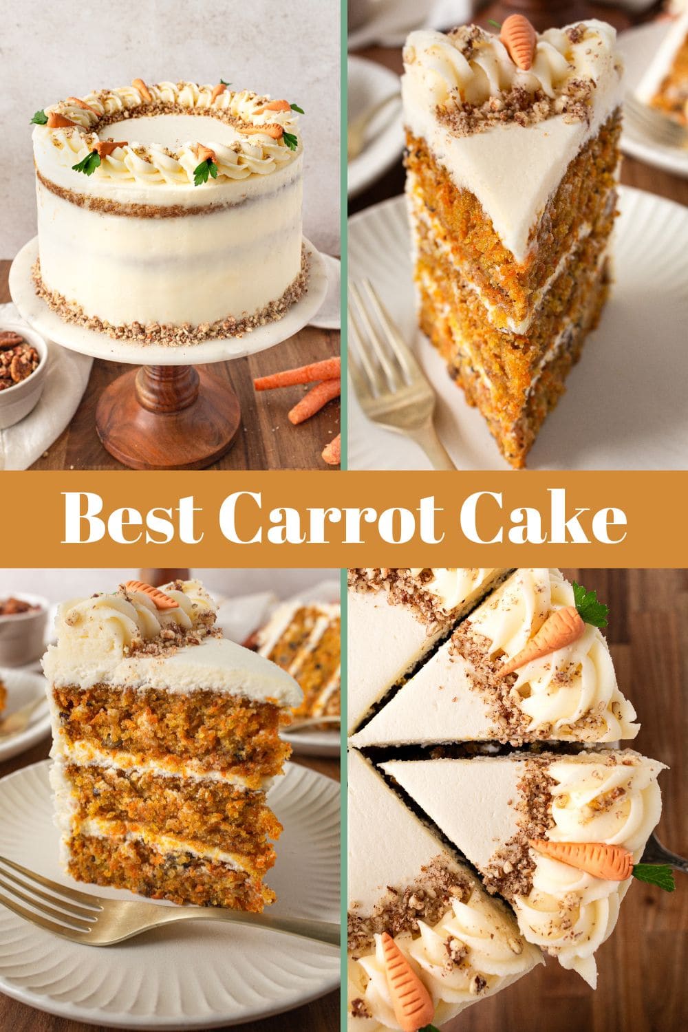 The Best Carrot Cake Recipe. A moist, tender homemade carrot cake covered in a sweet cream cheese frosting. The perfect carrot cake recipe!