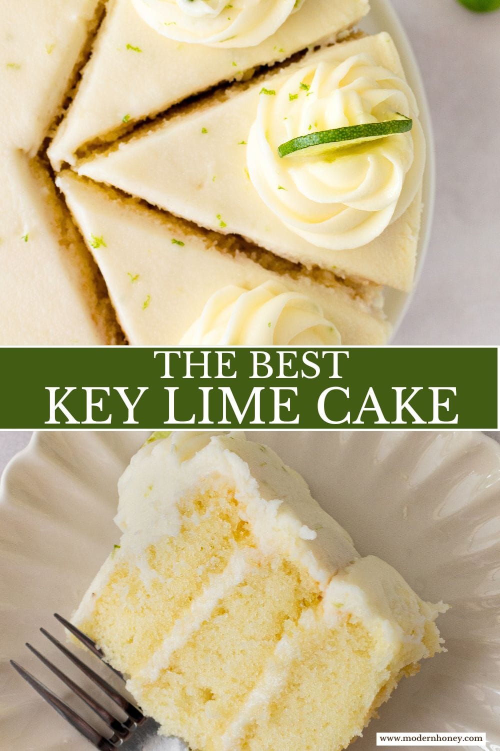 Moist key lime cake with sweet cream cheese frosting. A light and fluffy citrus lime cake with the perfect lime buttercream frosting! This is the best lime cake recipe!