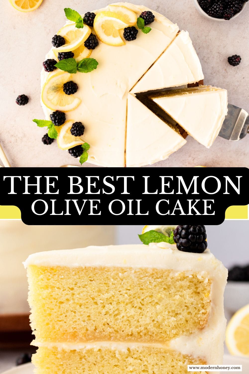 This 5-star rated lemon olive oil cake with cream cheese frosting is one of the most popular cake recipes. It is moist, fluffy, with the perfect amount of lemon flavor. The cream cheese frosting puts it over the top. This is the best lemon olive oil cake recipe!