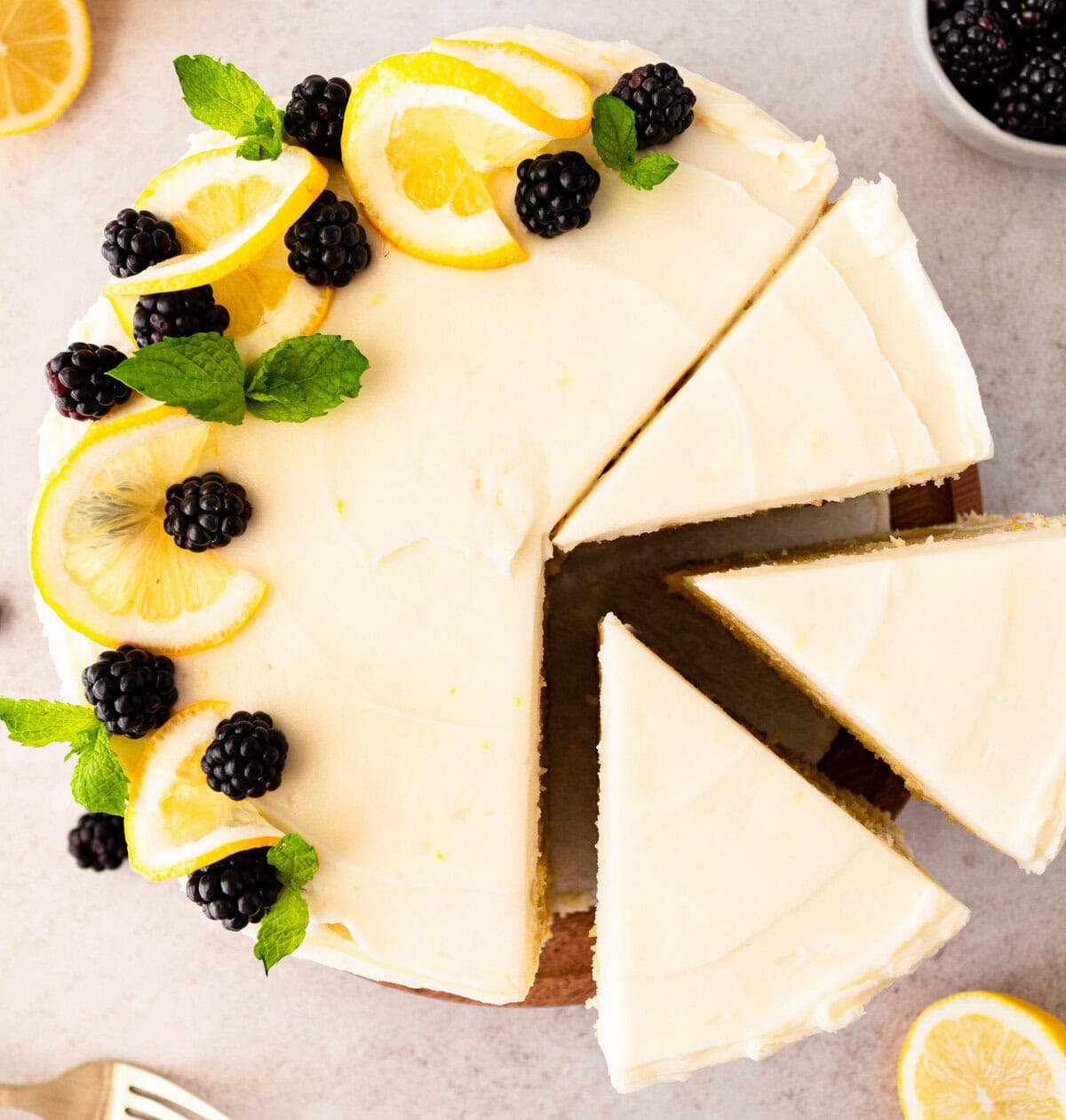 This 5-star rated lemon olive oil cake with cream cheese frosting is one of the most popular cake recipes. It is moist, fluffy, with the perfect amount of lemon flavor. The cream cheese frosting puts it over the top. This is the best lemon olive oil cake recipe!