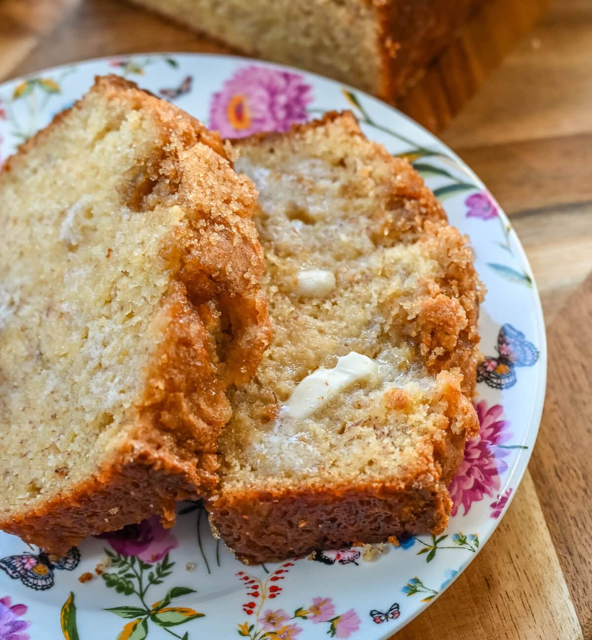 If you are looking for a moist, tender, flavorful, melt-in-your-mouth banana bread, this is the best banana bread recipe! It is made with both butter and oil, sour cream and buttermilk, and ripe, sweet bananas for baking up the most perfect banana bread.